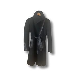 Rudsak Black Winter Coat with leather embellishments!